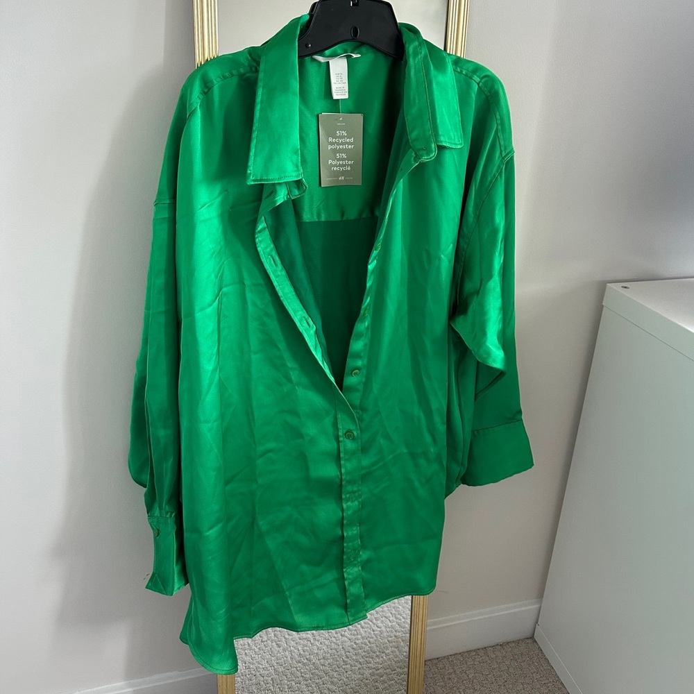 H&M Green Silk Top/Dress